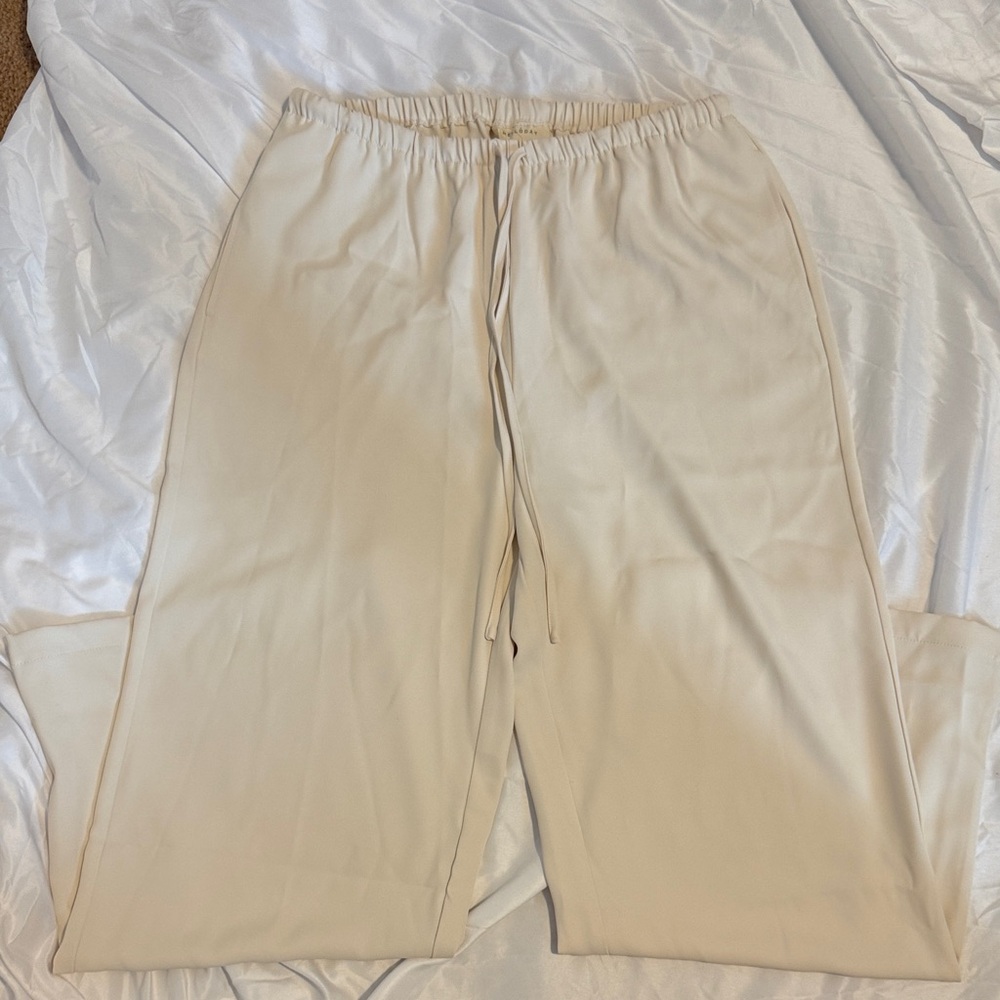 MELLODAY Cream Women's Drawstring Trousers